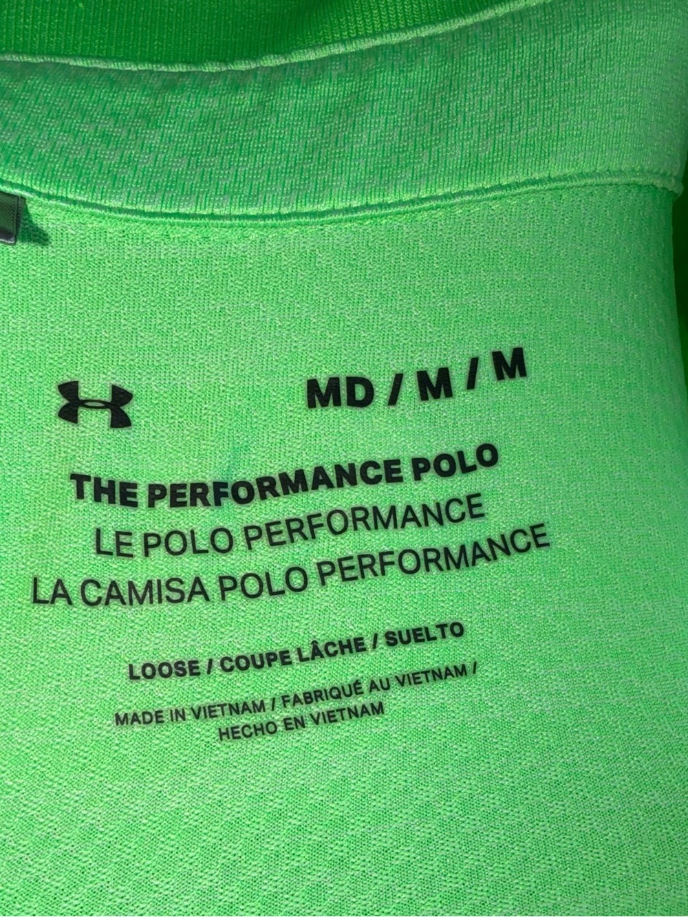 Men’s Under Armour Neon Green Polo Shirt - Picture 3 of 3